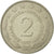 Coin, Yugoslavia, 2 Dinara, 1977, AU(50-53), Copper-Nickel-Zinc, KM:57