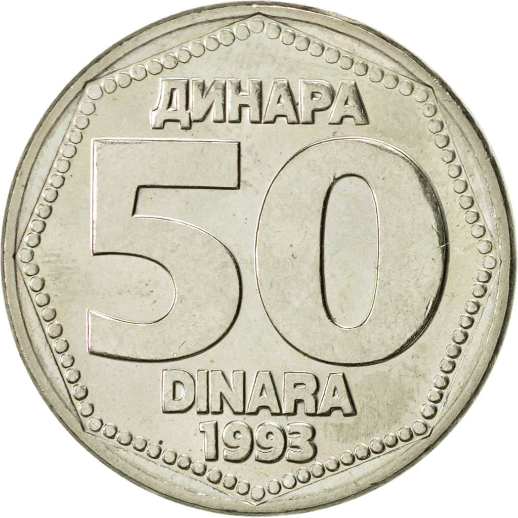 Moneda, Yugoslavia, 50 Dinara, 1993, EBC, Cobre - níquel - cinc, KM:158