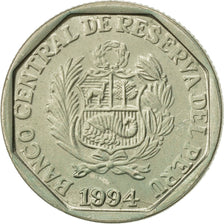 Coin, Peru, 50 Centimos, 1994, Lima, AU(50-53), Copper-Nickel-Zinc, KM:307.1