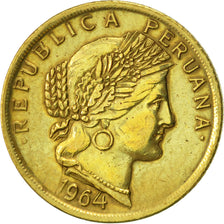 Monnaie, Pérou, 10 Centavos, 1964, Lima, TTB, Laiton, KM:224.2