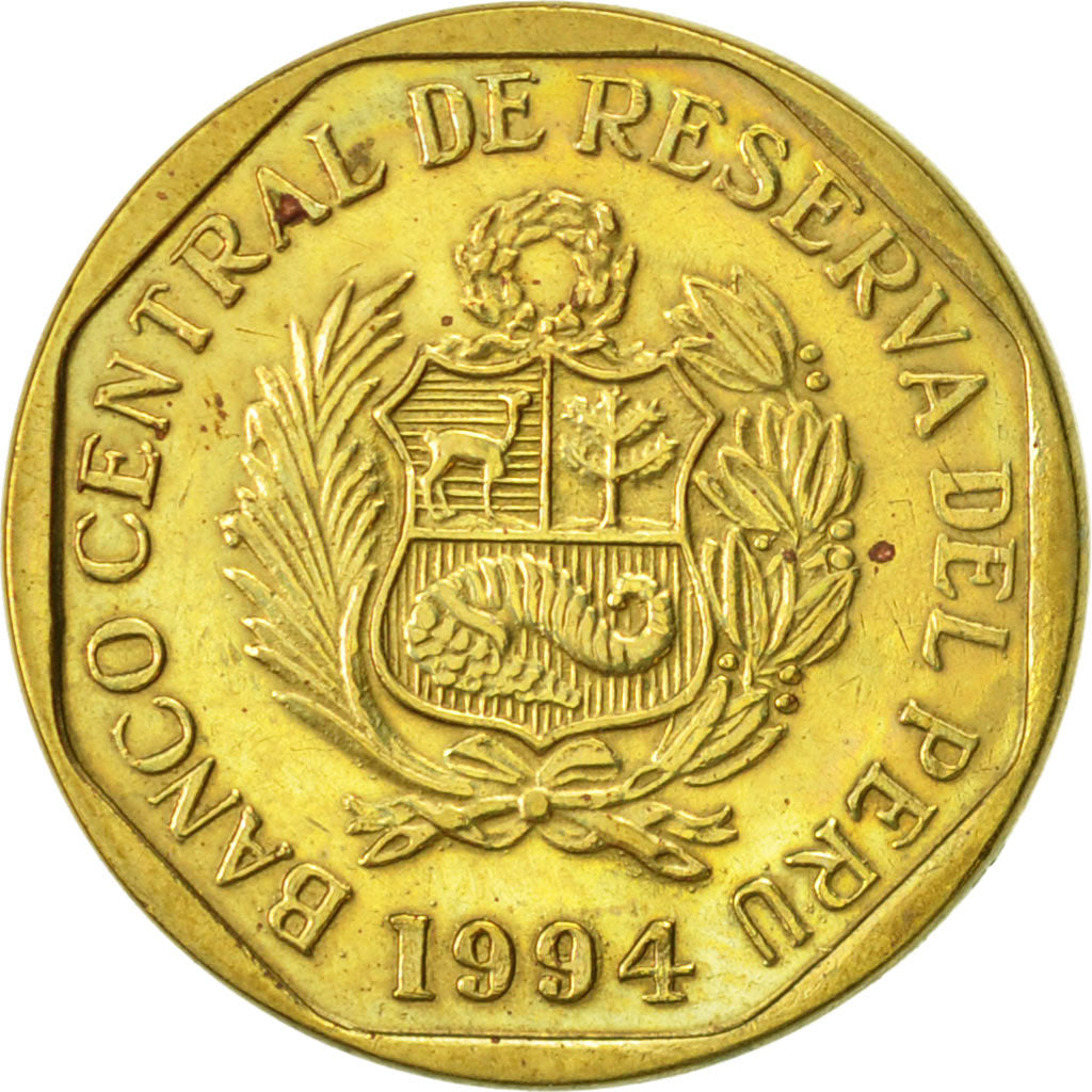 Moneta, Perù, 10 Centimos, 1994, Lima, BB, Ottone, KM:305.1