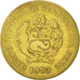 Coin, Peru, 10 Centimos, 1993, Lima, VF(30-35), Brass, KM:305.1
