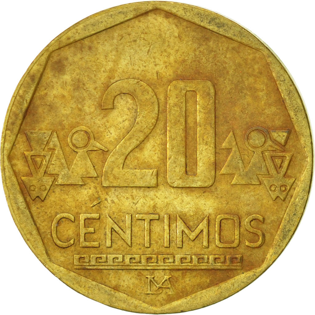 Monnaie, Pérou, 20 Centimos, 2010, Lima, TB+, Laiton, KM:306.4