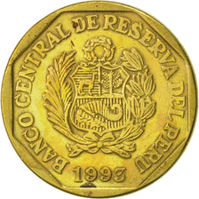 Coin, Peru, 20 Centimos, 1993, Lima, EF(40-45), Brass, KM:306.1