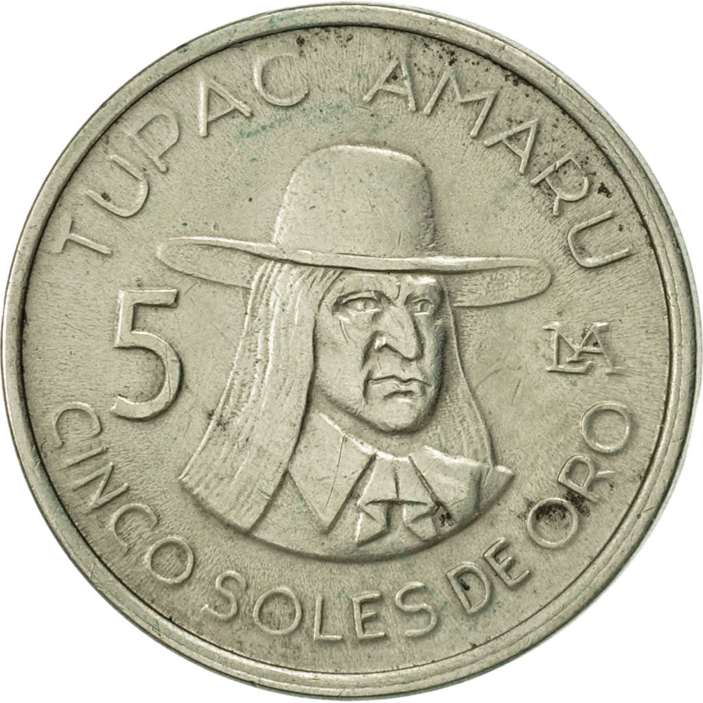 Monnaie, Pérou, 5 Soles, 1977, Lima, TTB, Copper-nickel, KM:267