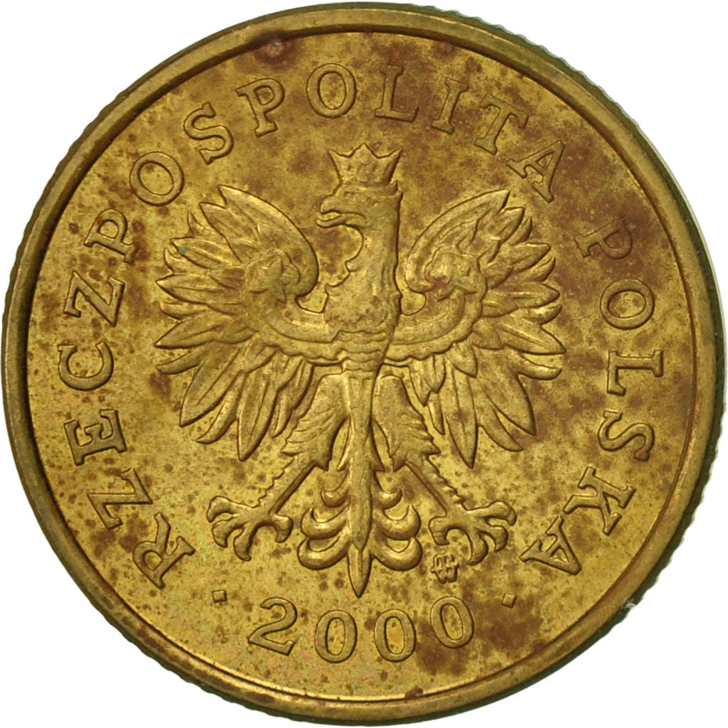 Coin, Poland, 5 Groszy, 2000, Warsaw, EF(40-45), Brass, KM:278