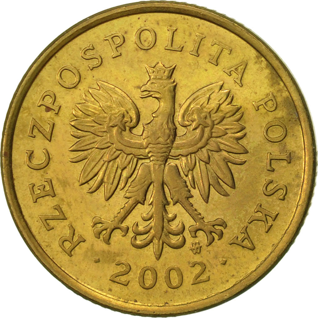 Coin, Poland, 5 Groszy, 2002, Warsaw, EF(40-45), Brass, KM:278