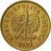 Coin, Poland, 5 Groszy, 1992, Warsaw, EF(40-45), Brass, KM:278