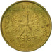 Poland, 2 Grosze, 1990, Warsaw, EF(40-45), Brass, KM:277