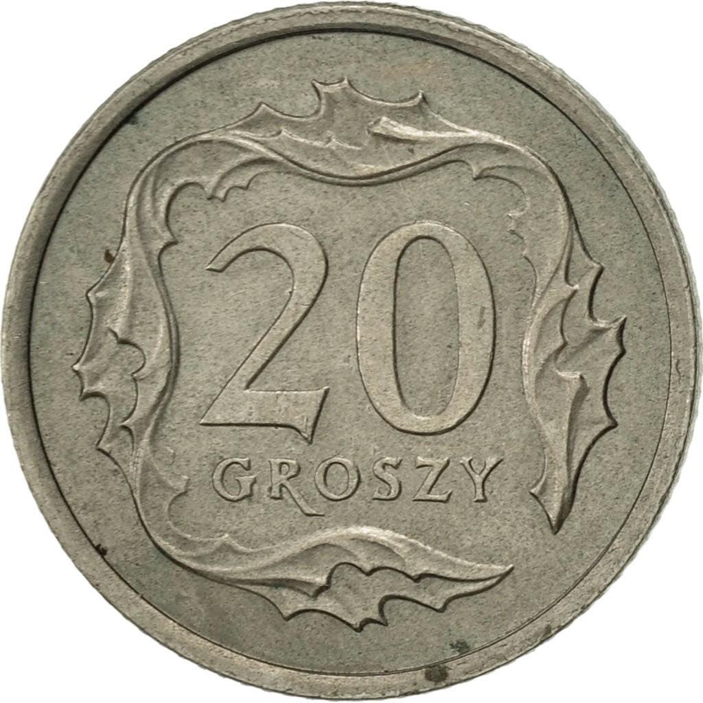 Moneta, Polska, 20 Groszy, 1992, Warsaw, AU(50-53), Miedź-Nikiel, KM:280