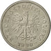 Poland, 20 Groszy, 1990, Warsaw, AU(55-58), Copper-nickel, KM:280