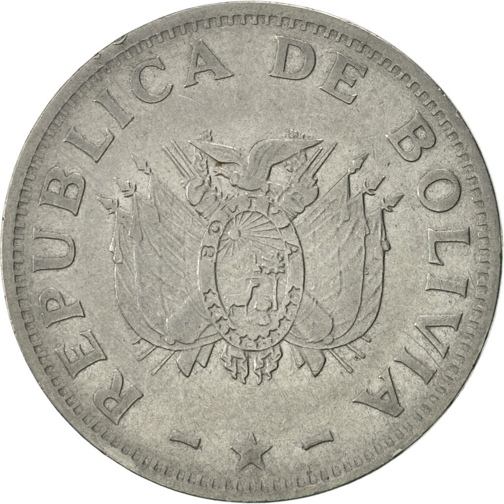 Coin, Bolivia, 50 Centavos, 1987, AU(50-53), Stainless Steel, KM:204