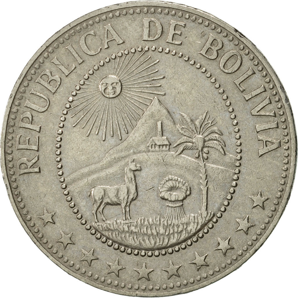 Bolivia, 50 Centavos, 1967, AU(50-53), Nickel Clad Steel, KM:190