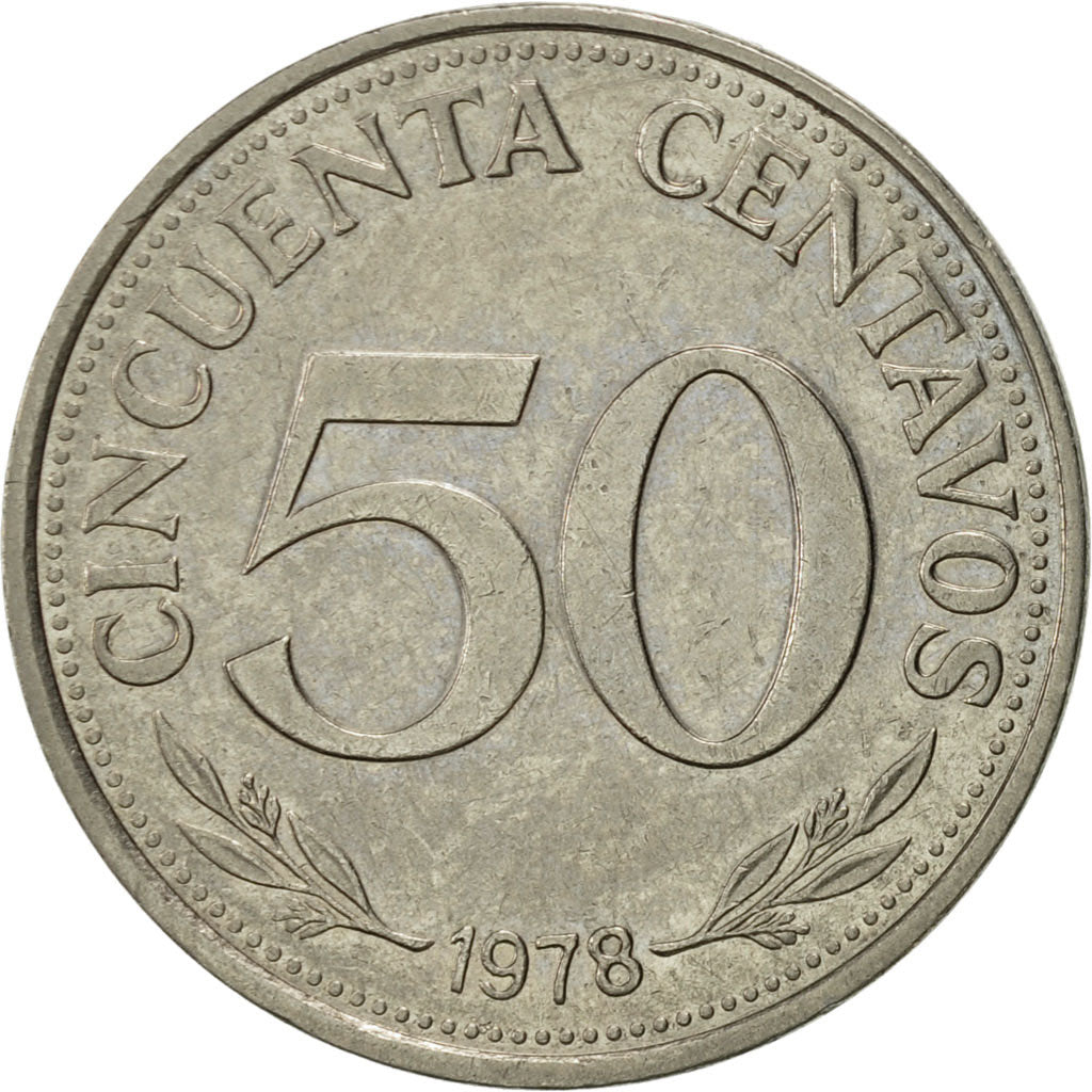 Coin, Bolivia, 50 Centavos, 1978, AU(50-53), Nickel Clad Steel, KM:190