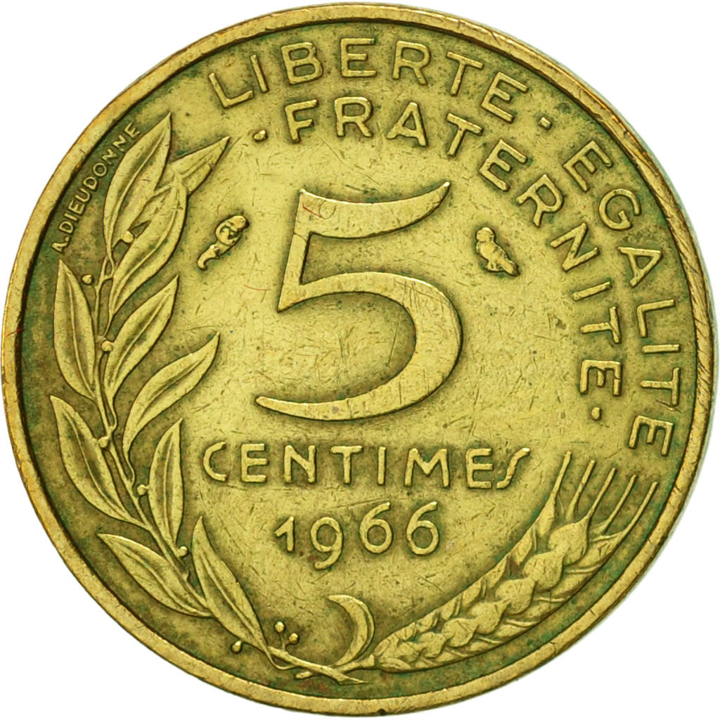 Coin, France, Marianne, 5 Centimes, 1966, Paris, AU(55-58), Aluminum-Bronze