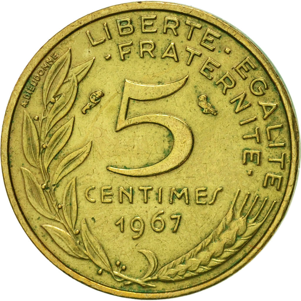 Münze, Frankreich, Marianne, 5 Centimes, 1967, Paris, VZ, Aluminum-Bronze