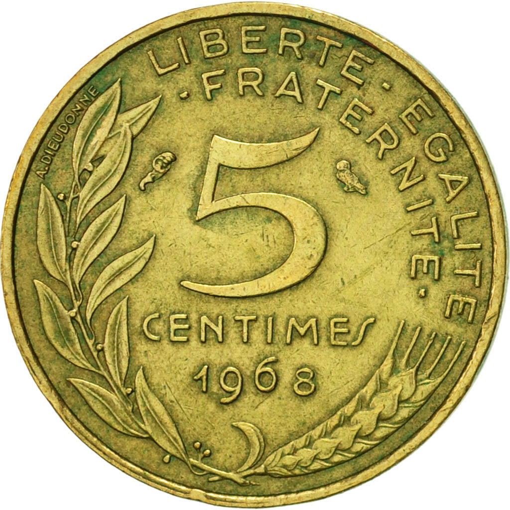 Münze, Frankreich, Marianne, 5 Centimes, 1968, Paris, VZ, Aluminum-Bronze