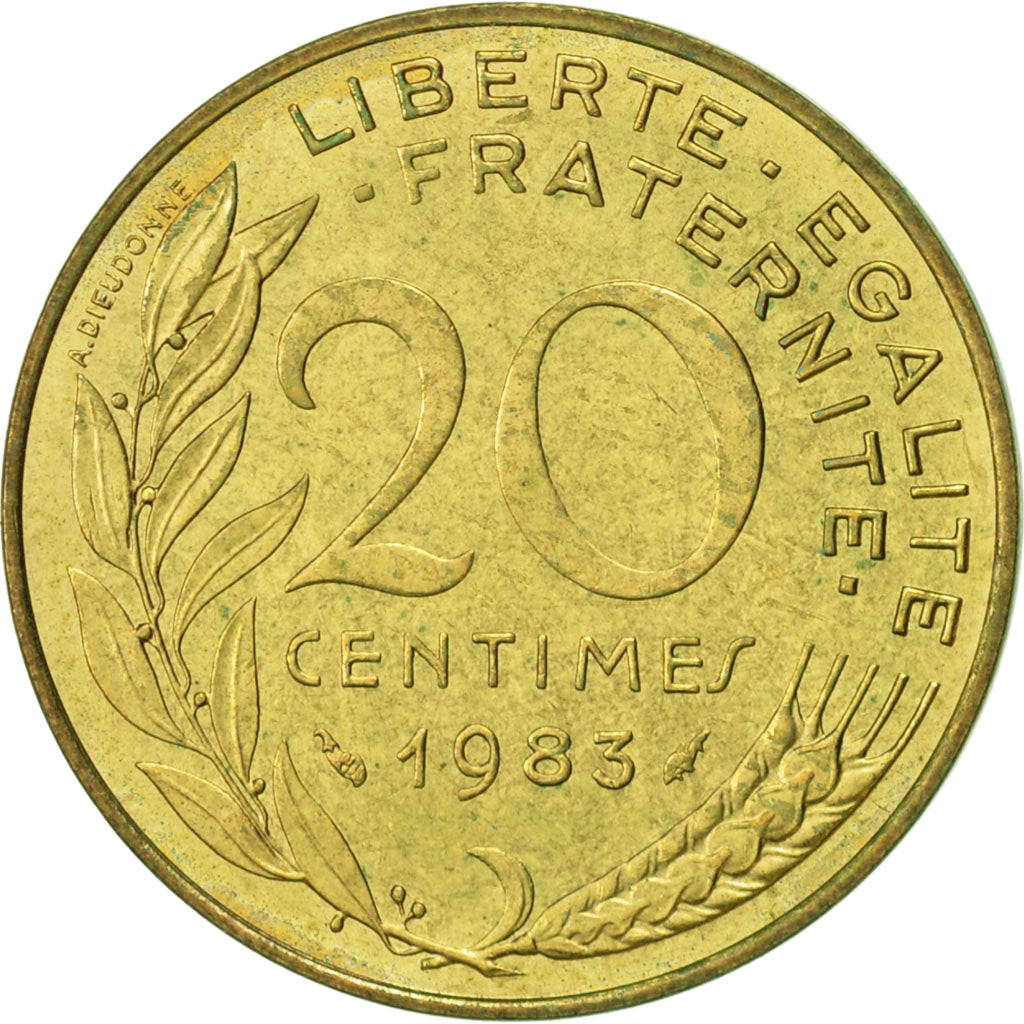 Coin, France, Marianne, 20 Centimes, 1983, Paris, EF(40-45), Aluminum-Bronze