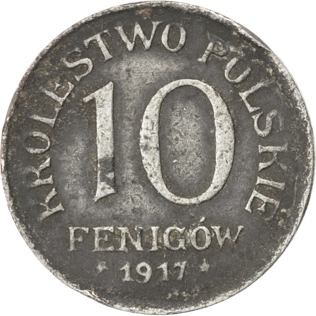 POLAND, 10 Fenigow, 1917, Stuttgart, KM #6, EF(40-45), Iron, 21, 3.62