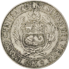Munten, Peru, 5 Soles, 1969, Paris, ZF, Copper-nickel, KM:252
