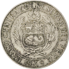 Moneda, Perú, 5 Soles, 1969, Paris, MBC, Cobre - níquel, KM:252