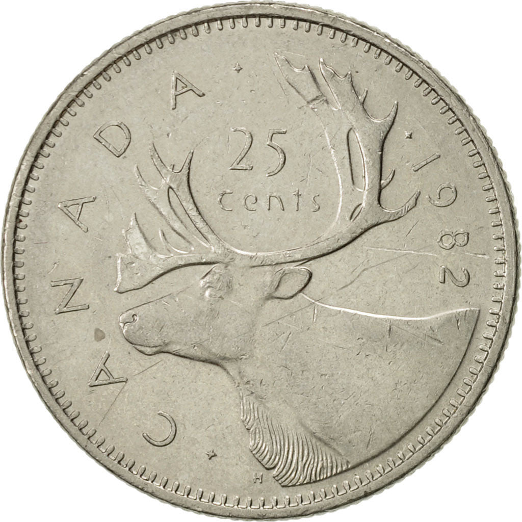 Coin, Canada, Elizabeth II, 25 Cents, 1982, Royal Canadian Mint, Ottawa