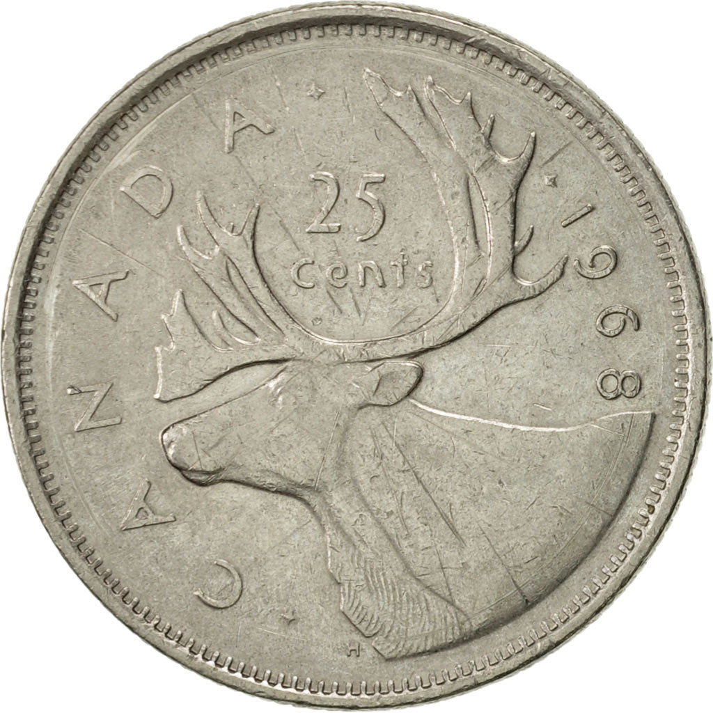 Moneta, Canada, Elizabeth II, 25 Cents, 1968, Royal Canadian Mint, Ottawa, BB+