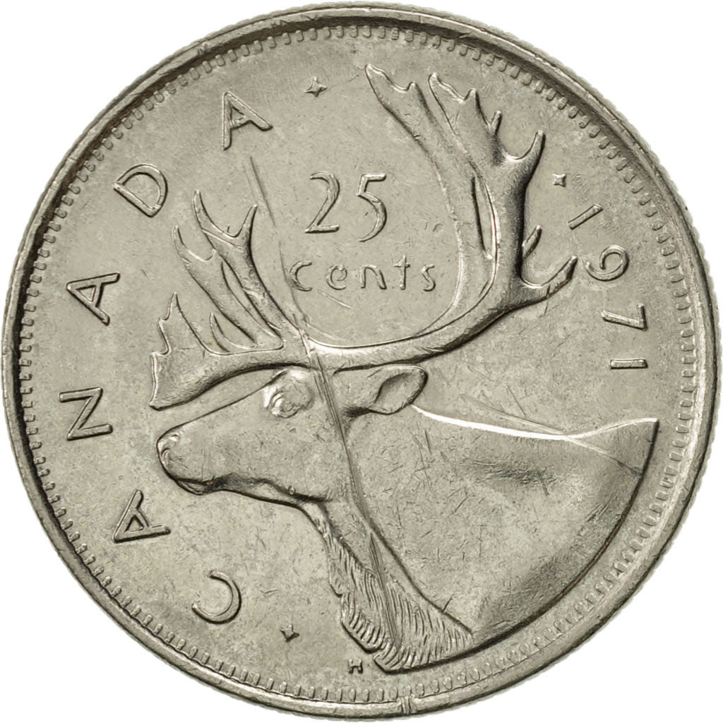 Coin, Canada, Elizabeth II, 25 Cents, 1971, Royal Canadian Mint, Ottawa