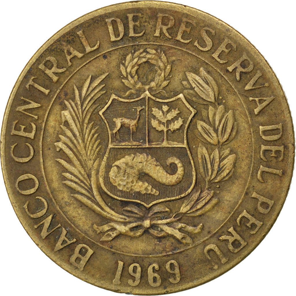 PERU, Sol, 1969, KM #248, EF(40-45), Brass, 28, 8.82