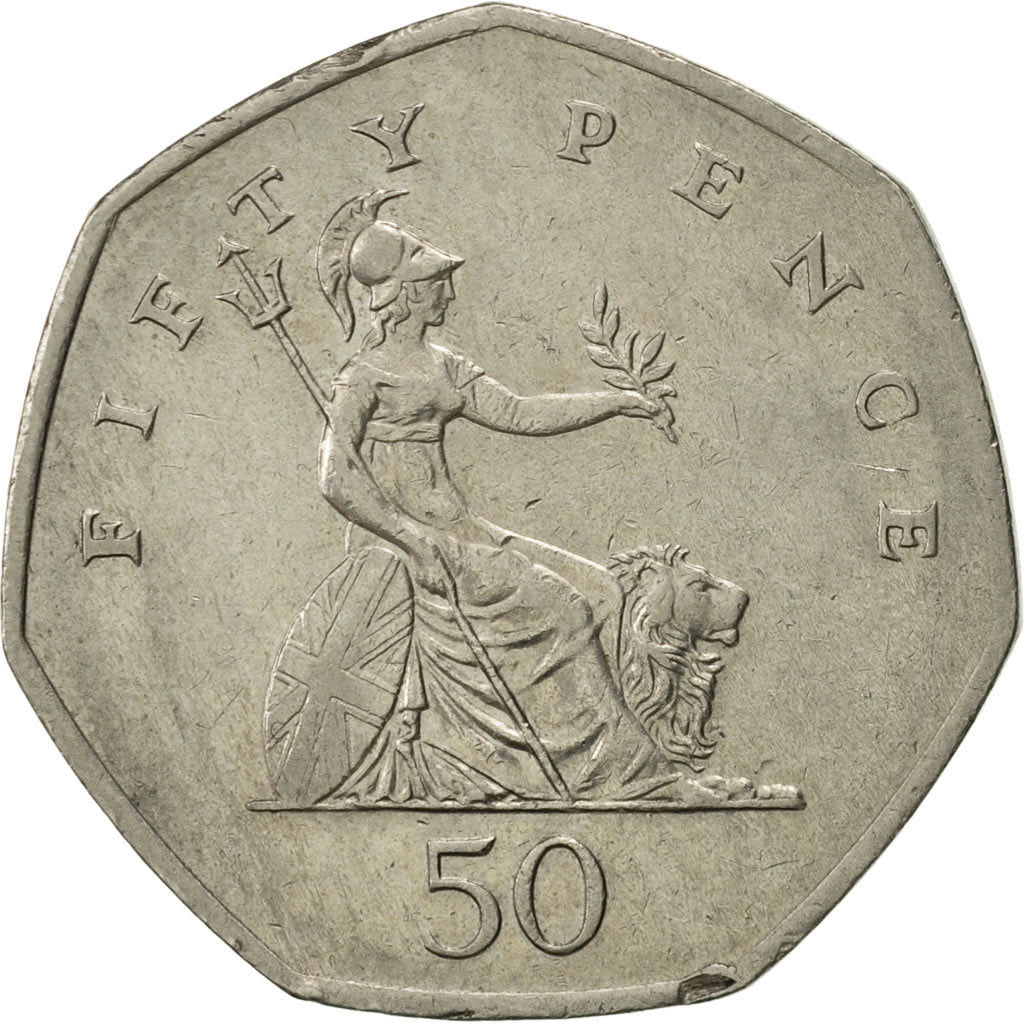 Moneta, Wielka Brytania, Elizabeth II, 50 Pence, 1997, EF(40-45), Miedź-Nikiel