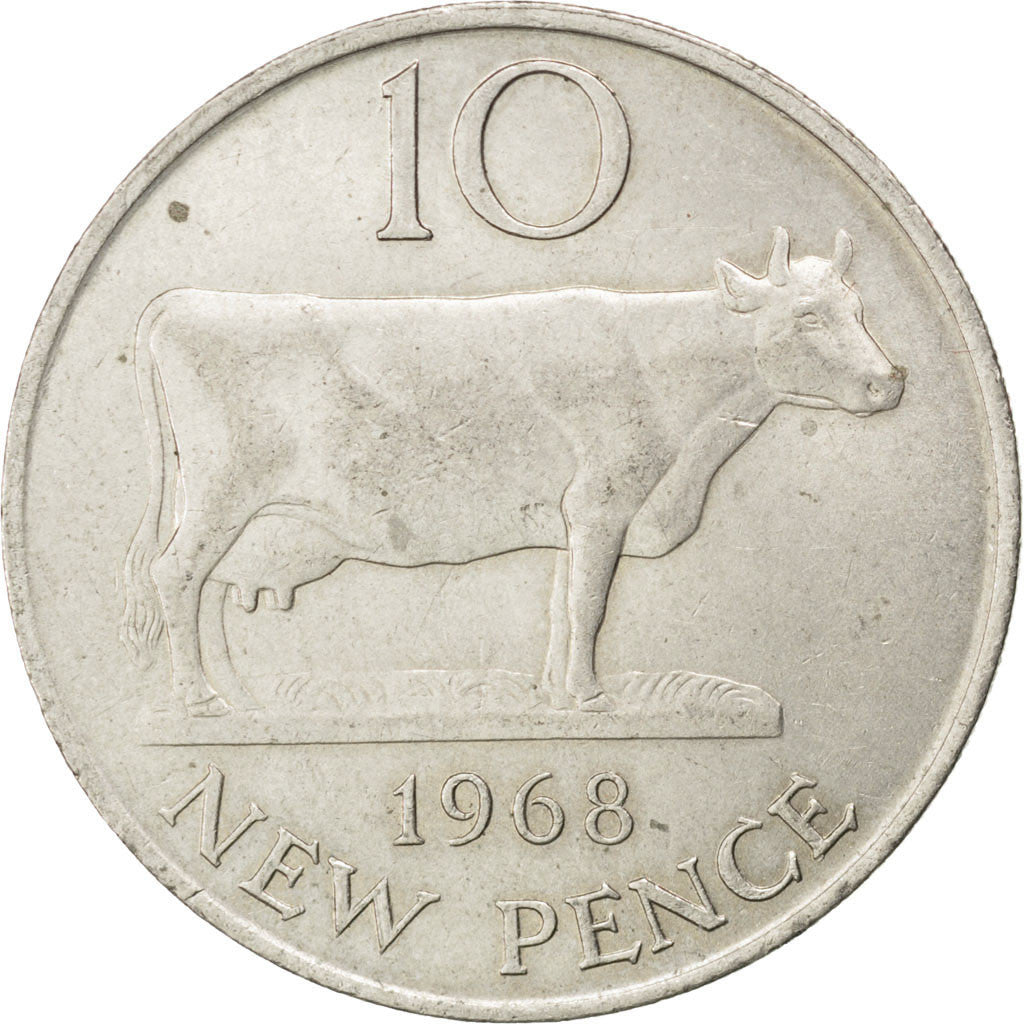 Guernesey, Elisabeth II, 10 New Pence 1968, KM 24