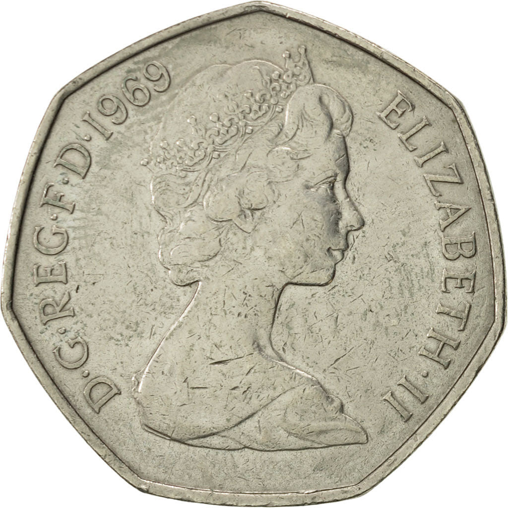 Coin, Great Britain, Elizabeth II, 50 New Pence, 1969, EF(40-45), Copper-nickel