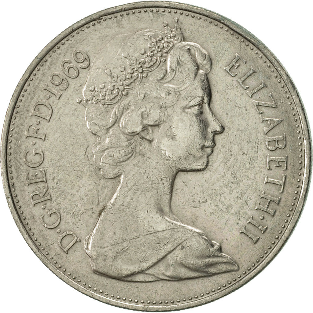 Monnaie, Grande-Bretagne, Elizabeth II, 10 New Pence, 1969, TTB, Copper-nickel