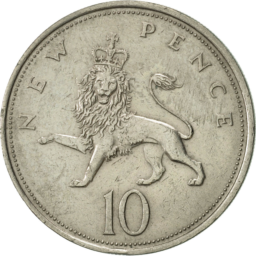 Monnaie, Grande-Bretagne, Elizabeth II, 10 New Pence, 1969, TTB, Copper-nickel