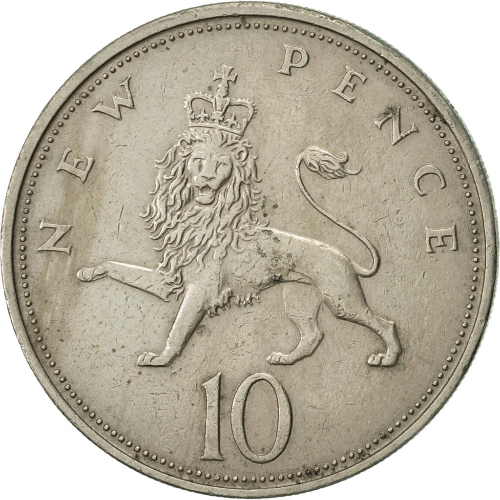 Coin, Great Britain, Elizabeth II, 10 New Pence, 1968, EF(40-45), Copper-nickel