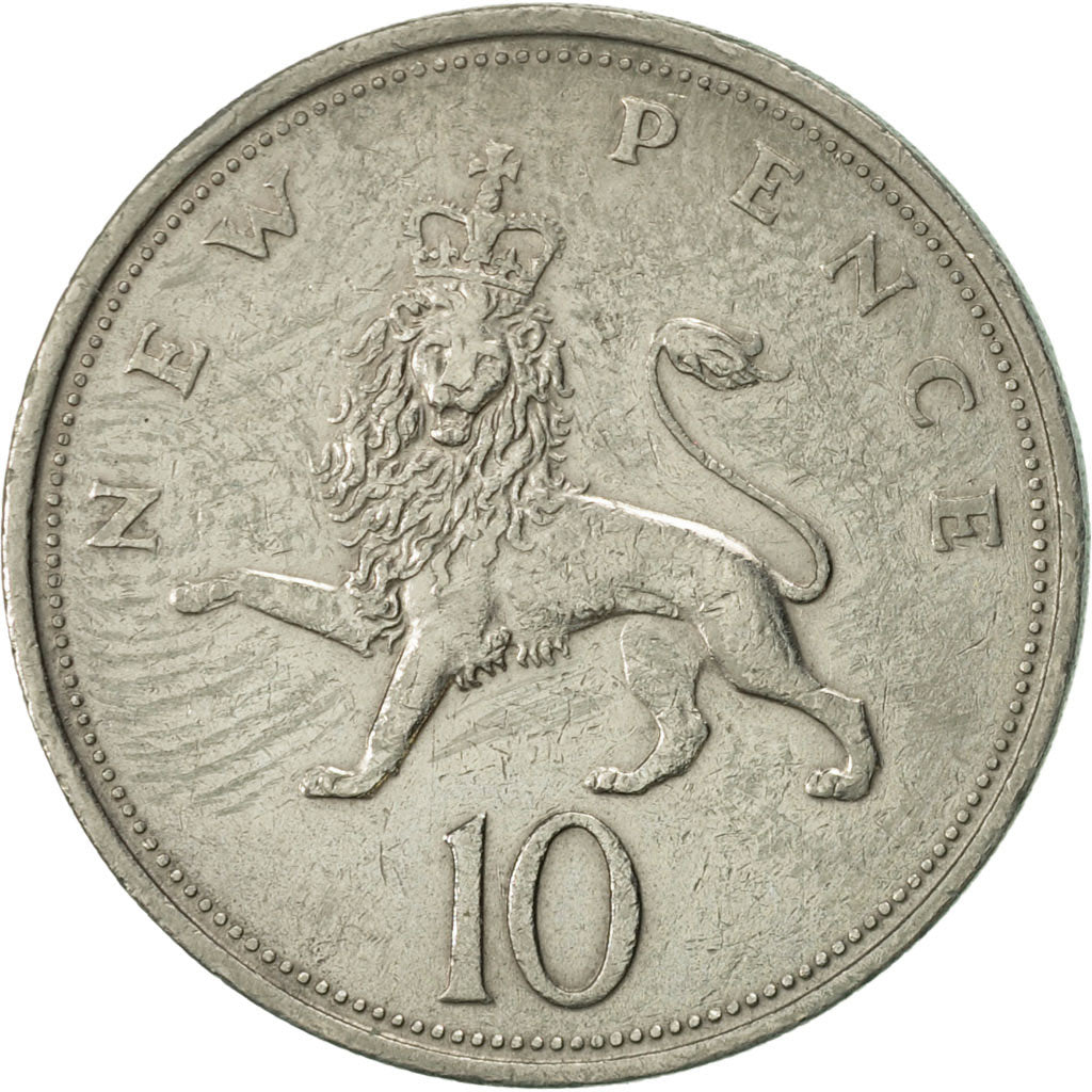 Coin, Great Britain, Elizabeth II, 10 New Pence, 1970, EF(40-45), Copper-nickel