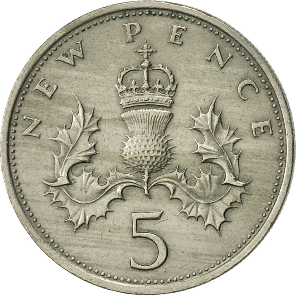 Coin, Great Britain, Elizabeth II, 5 New Pence, 1968, EF(40-45), Copper-nickel