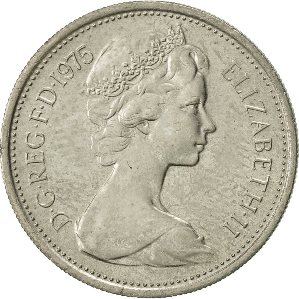 Great Britain, Elizabeth II, 5 New Pence, 1975, EF(40-45), Copper-nickel, KM:911