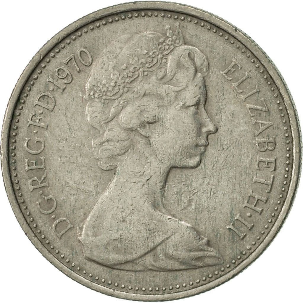 Monnaie, Grande-Bretagne, Elizabeth II, 5 New Pence, 1970, TTB, Copper-nickel