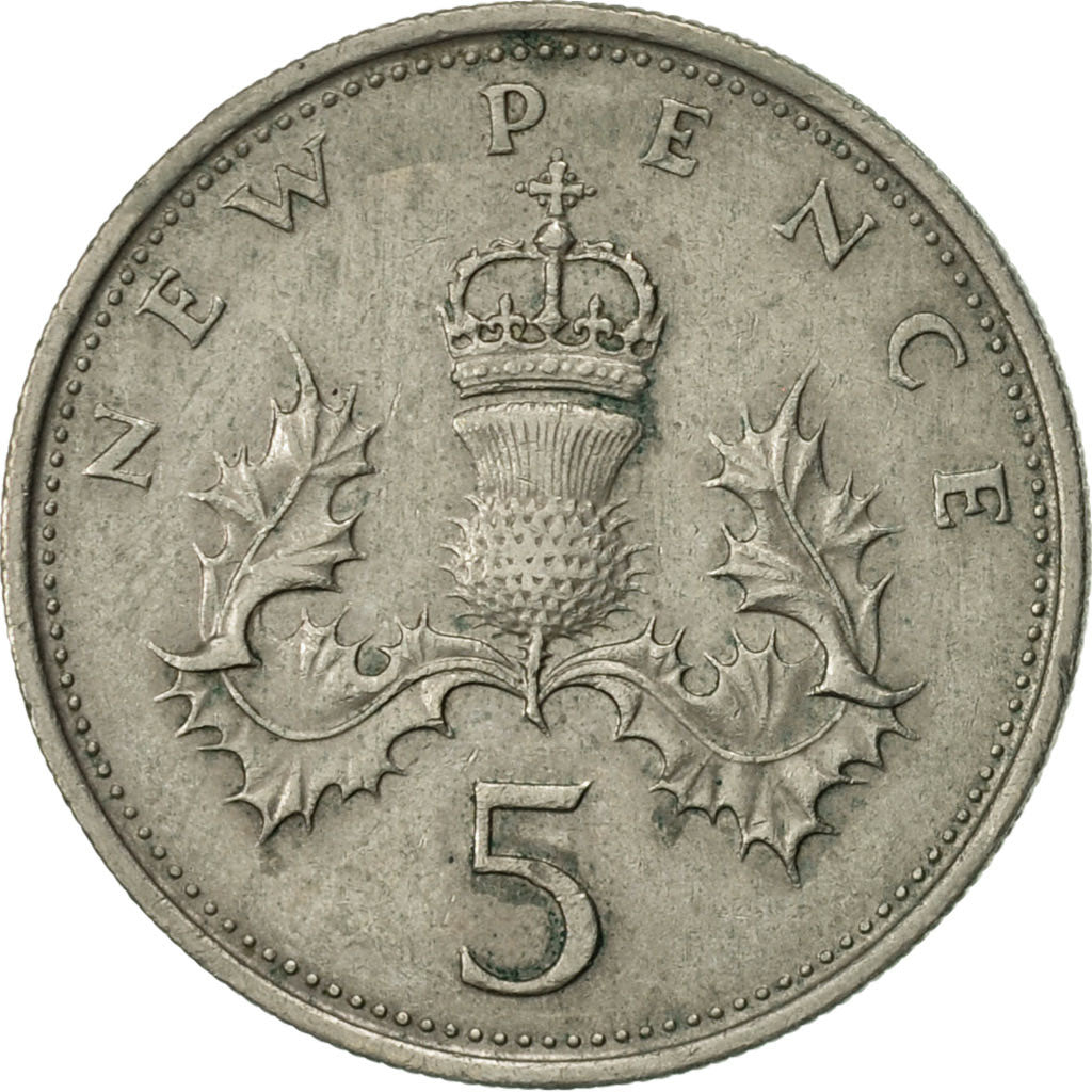 Monnaie, Grande-Bretagne, Elizabeth II, 5 New Pence, 1970, TTB, Copper-nickel