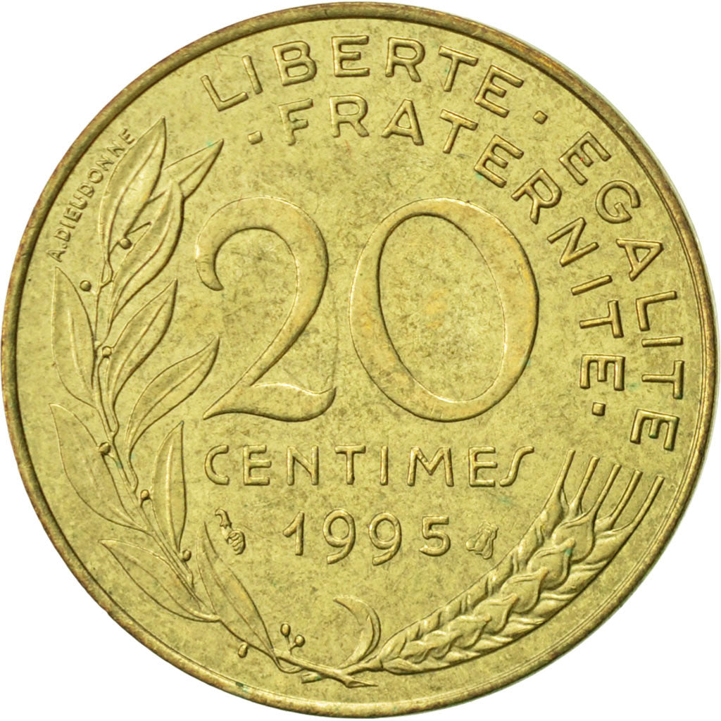Münze, Frankreich, Marianne, 20 Centimes, 1995, Paris, SS+, Aluminum-Bronze