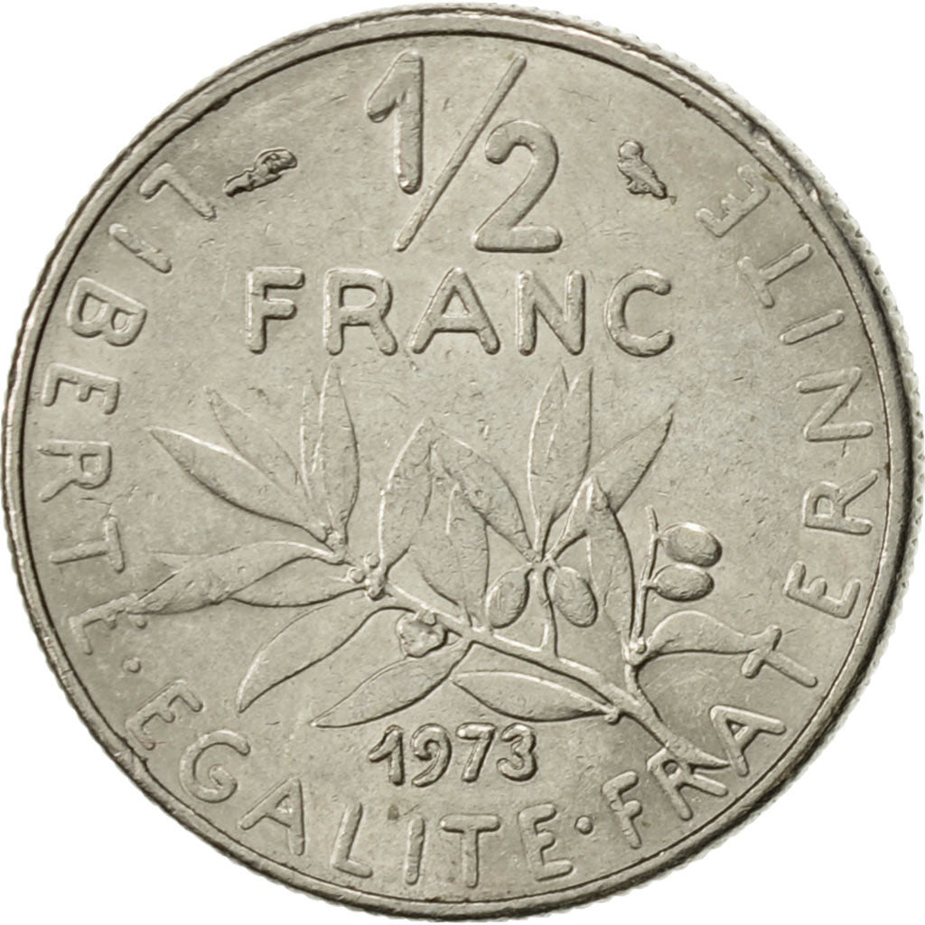 Munten, Frankrijk, Semeuse, 1/2 Franc, 1973, Paris, PR, Nickel, KM:931.1