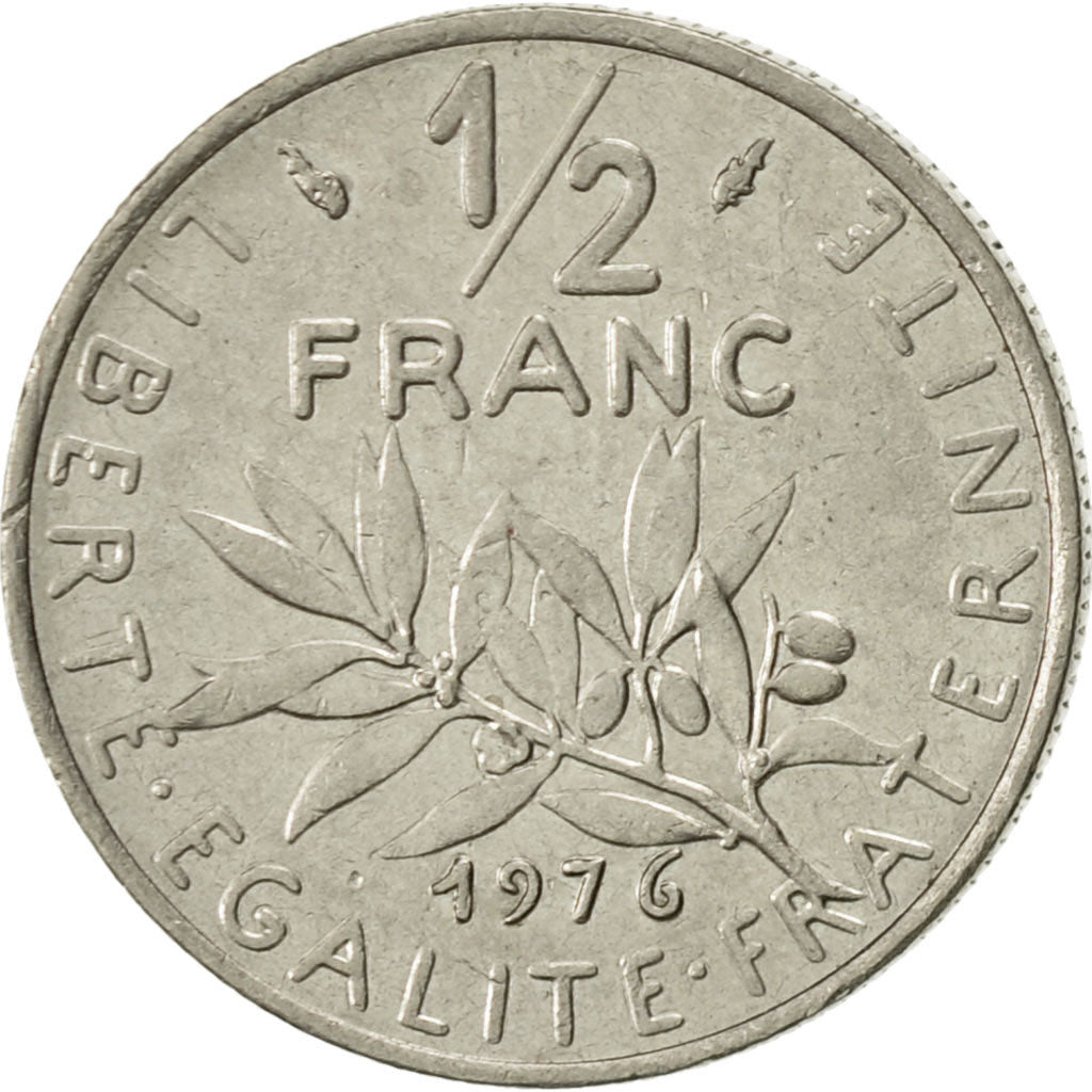 Munten, Frankrijk, Semeuse, 1/2 Franc, 1976, Paris, PR, Nickel, KM:931.1