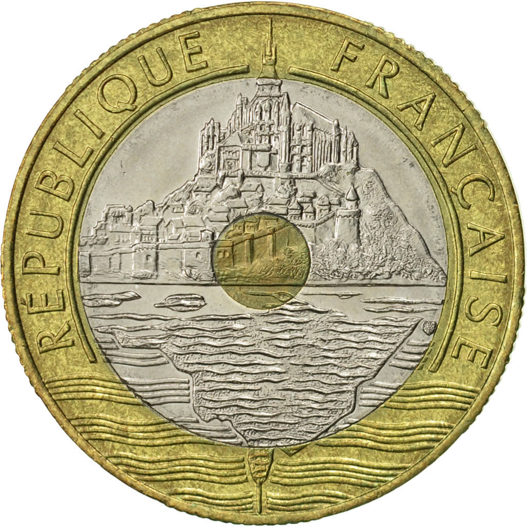 Coin, France, Mont Saint Michel, 20 Francs, 1996, Paris, AU(55-58)