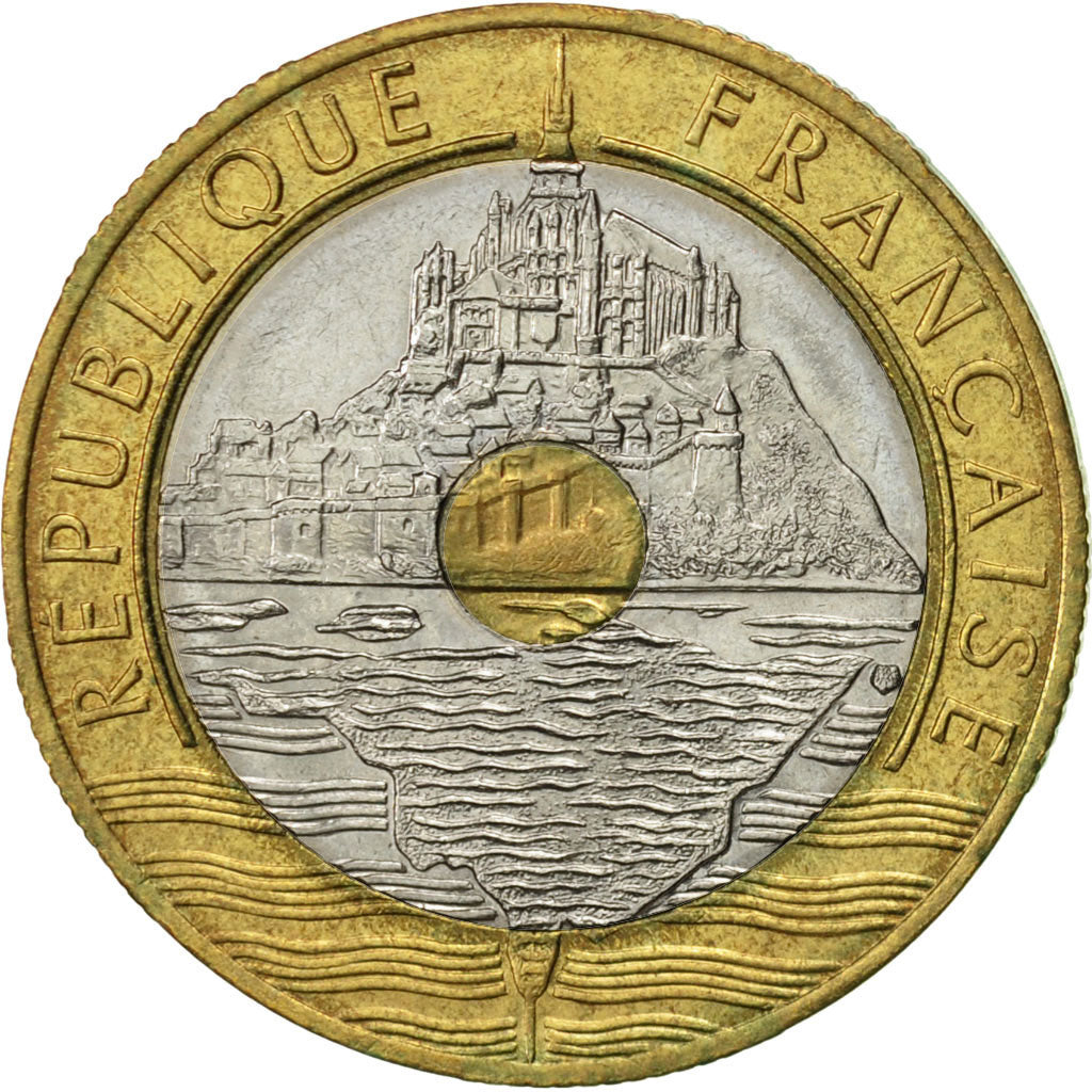 Coin, France, Mont Saint Michel, 20 Francs, 1993, Paris, AU(55-58)