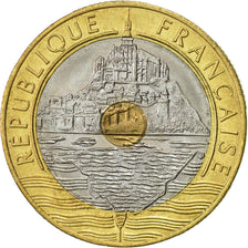 Moneta, Francia, Mont Saint Michel, 20 Francs, 1994, Paris, SPL-, Tri-metallico