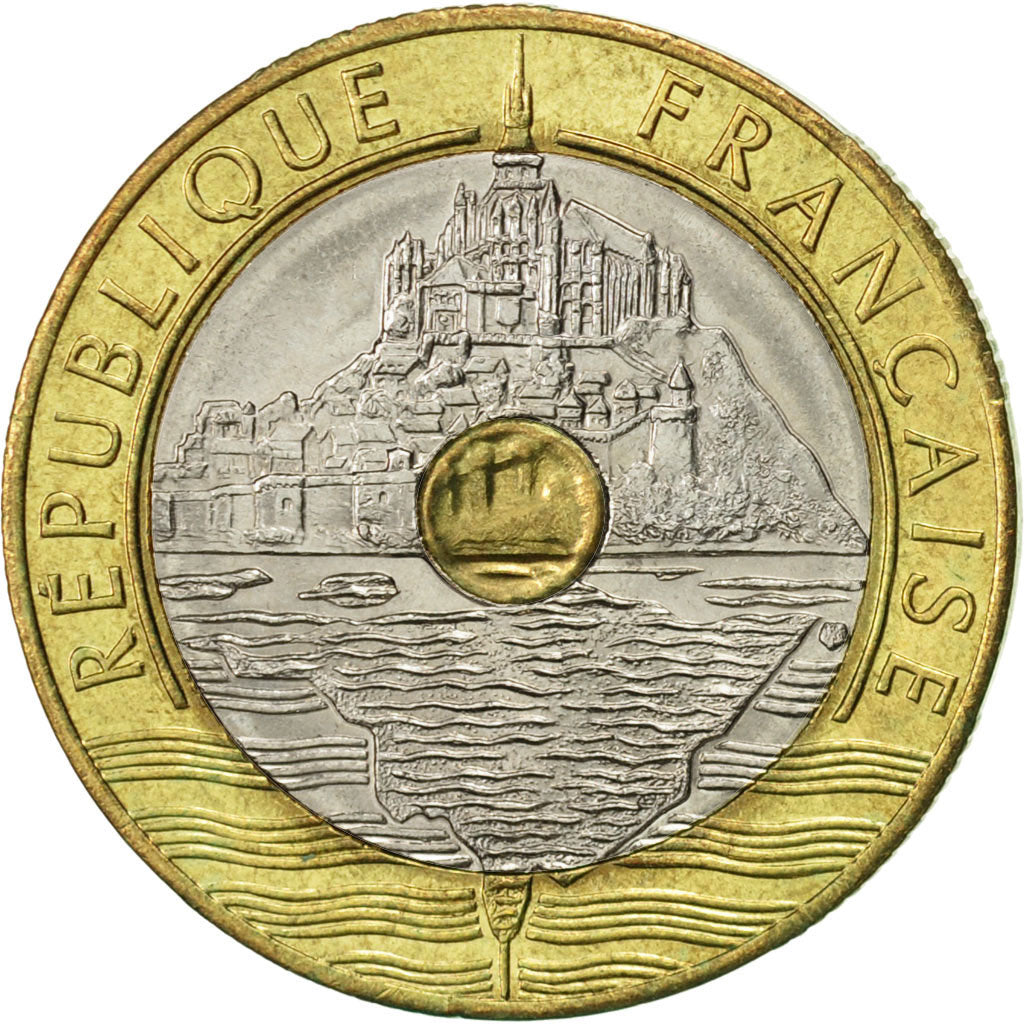 Francia, Mont Saint Michel, 20 Francs, 1994, Paris, SPL-, Tri-metallico