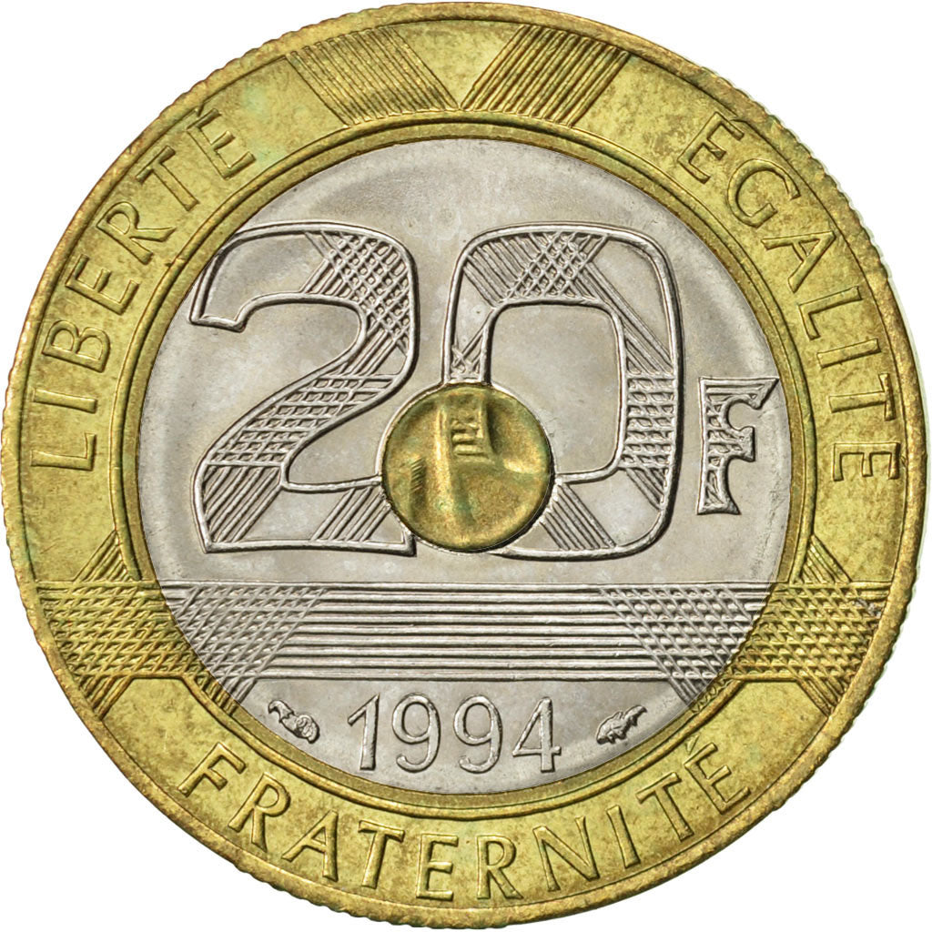 Francia, Mont Saint Michel, 20 Francs, 1994, Paris, SPL-, Tri-metallico