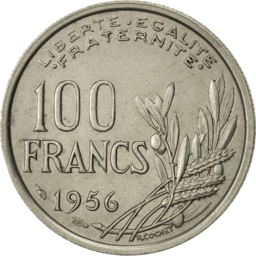Moneta, Francia, Cochet, 100 Francs, 1956, Paris, SPL-, Rame-nichel, KM:919.1