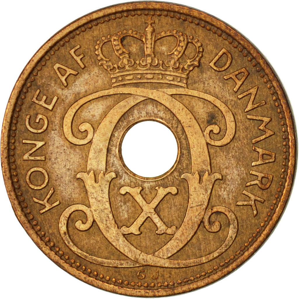 Coin, Denmark, Christian X, 2 Öre, 1938, Copenhagen, EF(40-45), Bronze